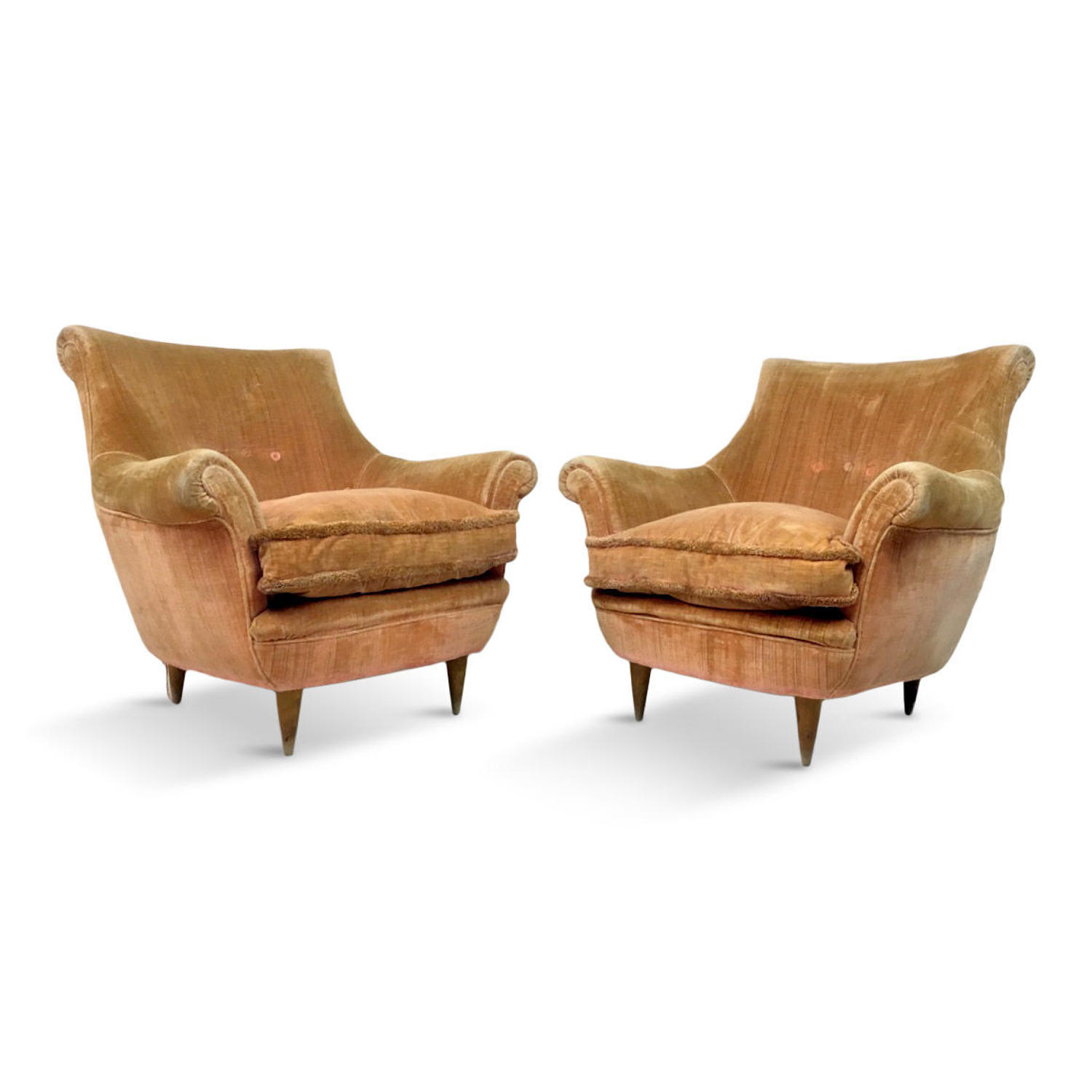 A pair of 1950s Italian armchairs