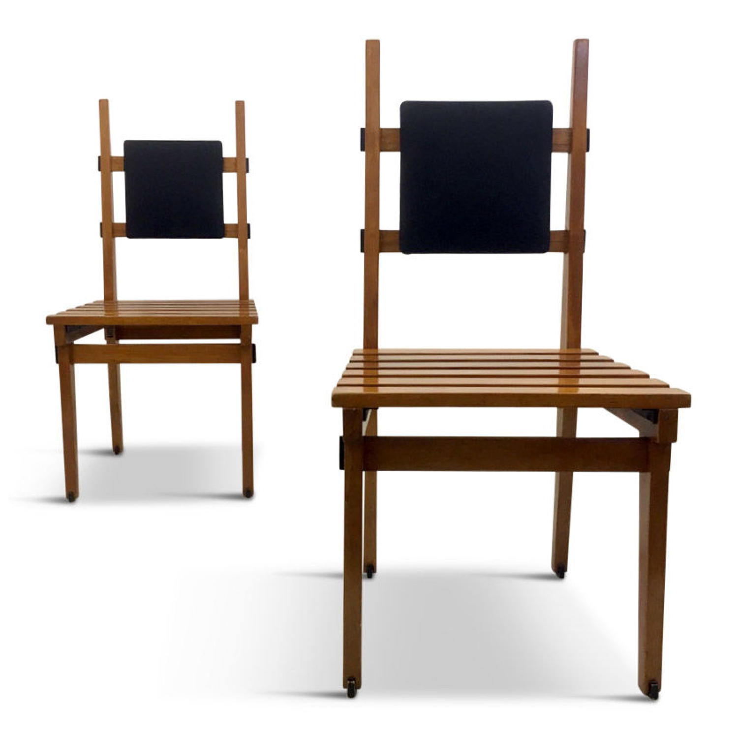 A pair of unusual Italian side chairs