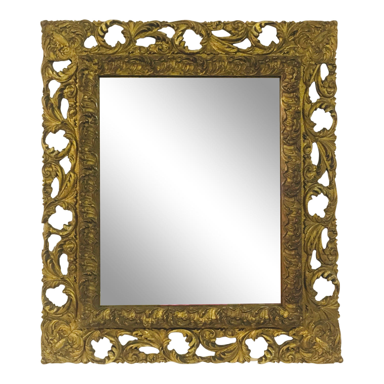 Antique Florentine gilt wood and gesso mirror