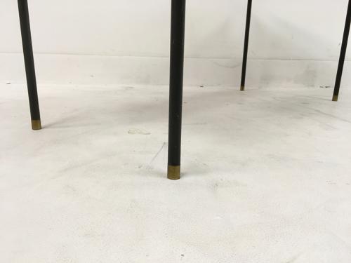 Ceramic, steel and brass coffee table