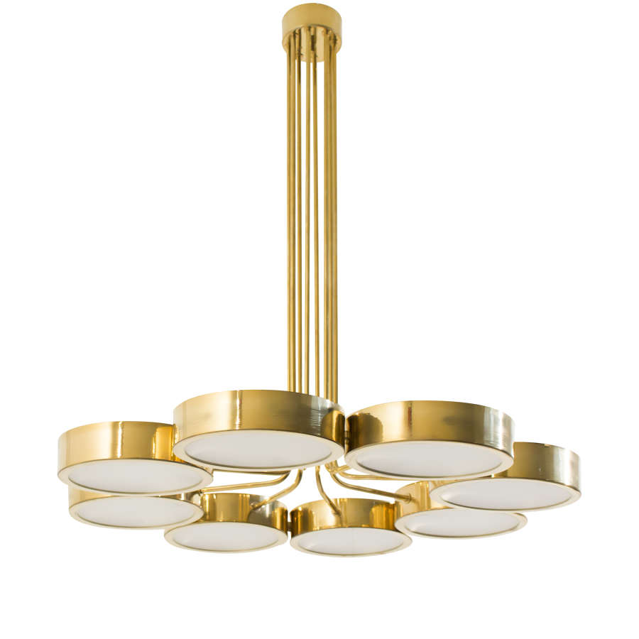 Contemporary Italian brass chandelier