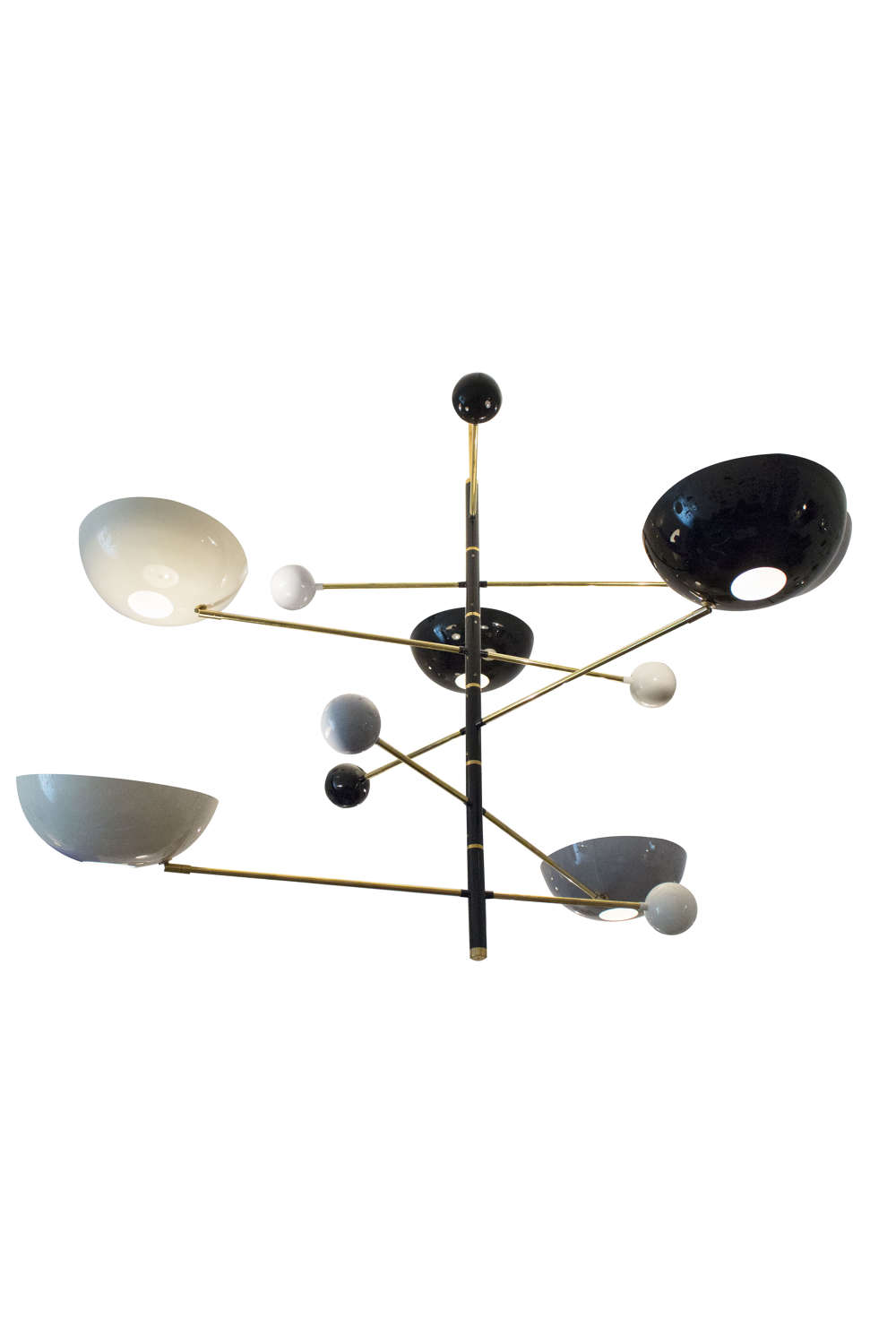 Contemporary Italian enamel and brass chandelier
