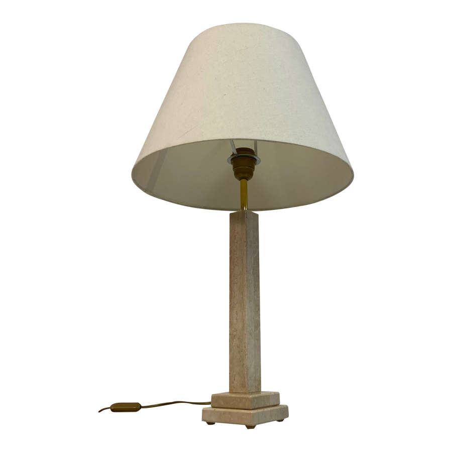 1970s Italian Travertine Table Lamp