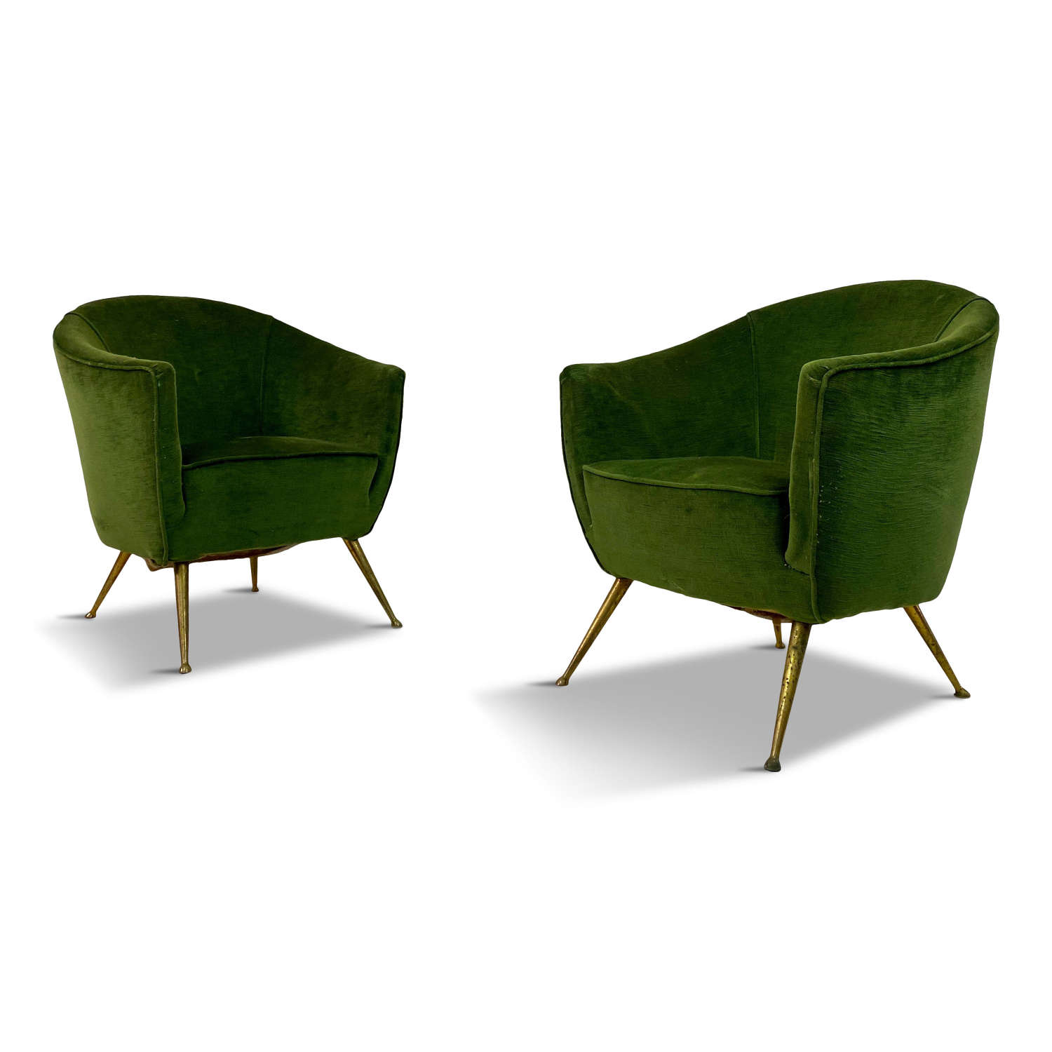 Pair of 1950s Italian Armchairs in Green