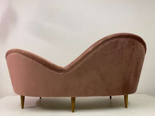 1950s Style Italian Sofa in Soft Pink Velvet