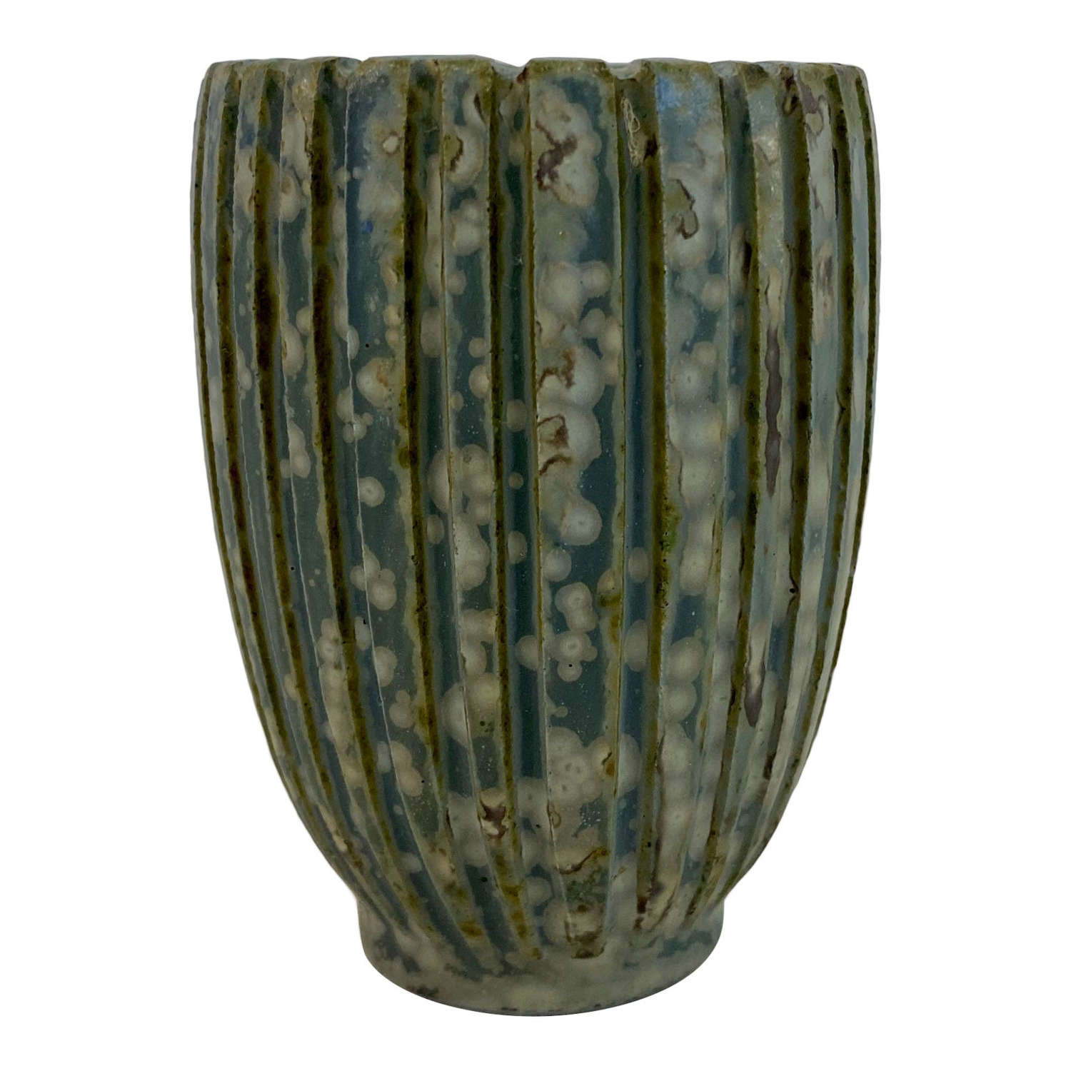 1940s Danish Green Stoneware Vase by Arne Bang
