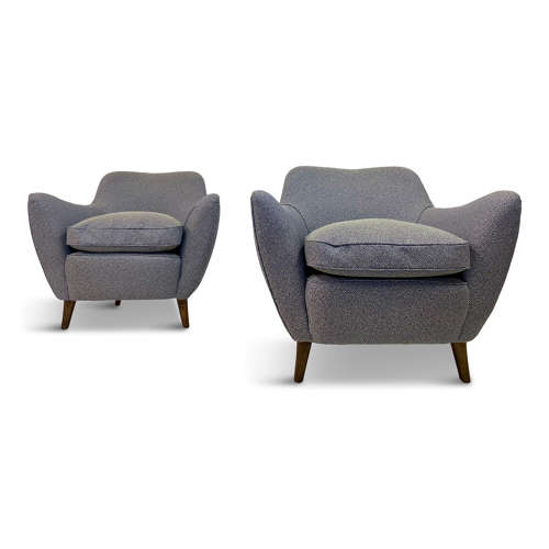 Pair of 1950s Italian Armchairs in the Style of Guglielmo Veronesi