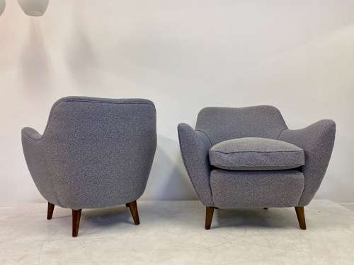 Pair of 1950s Italian Armchairs in the Style of Guglielmo Veronesi