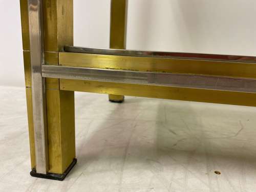 1970s Italian Brass and Chrome Console Table by Romeo Rega