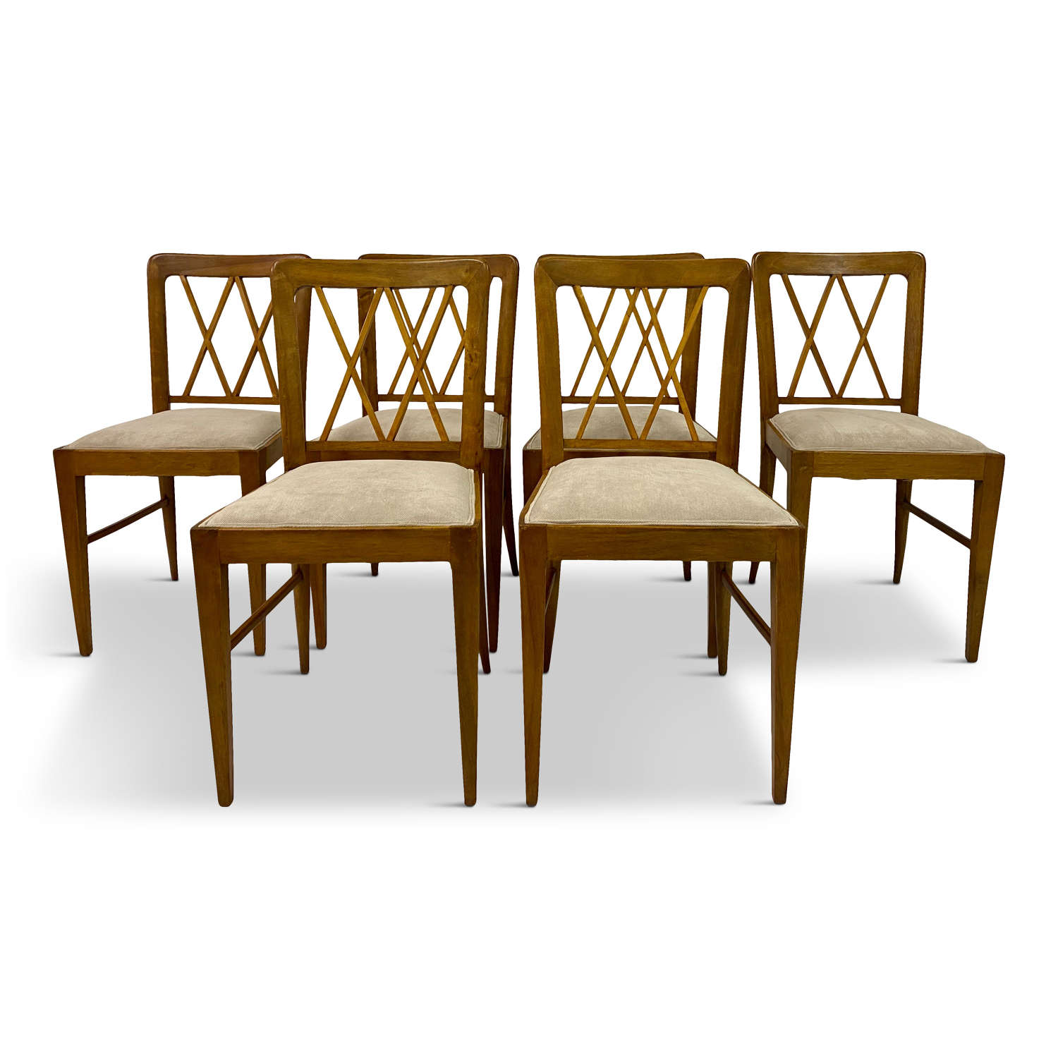 Set of Six 1940s Italian Dining Chairs Attributed to Paolo Buffa