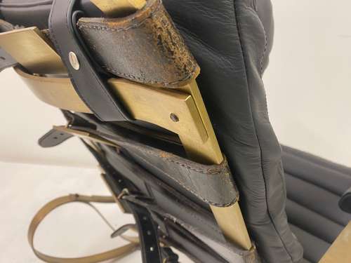 1970s Italian Brass and Black Leather Rocking Chair by Frigerio