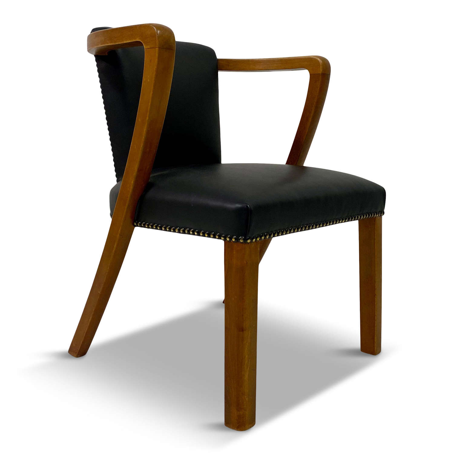 1950s Danish Desk Chair in Beech and Leather