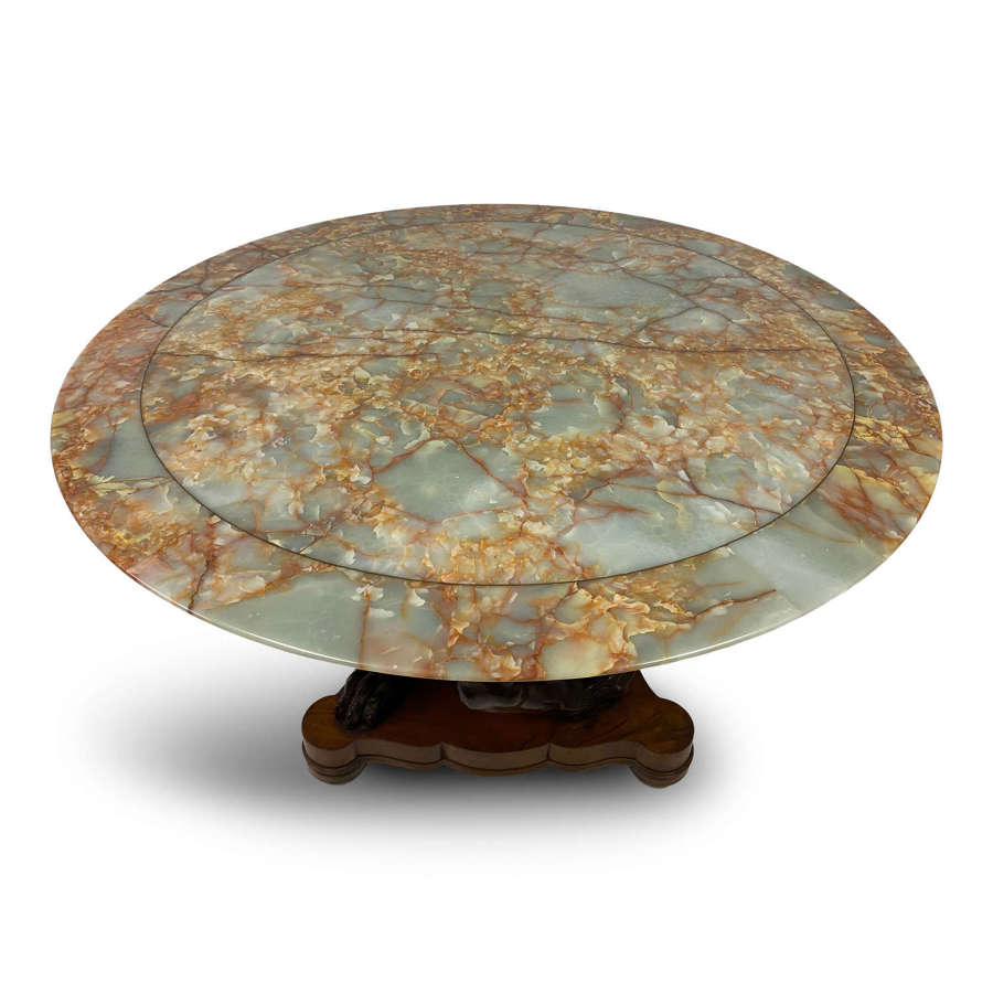 Early 20th Century Centre Table with Distinctive Onyx Top
