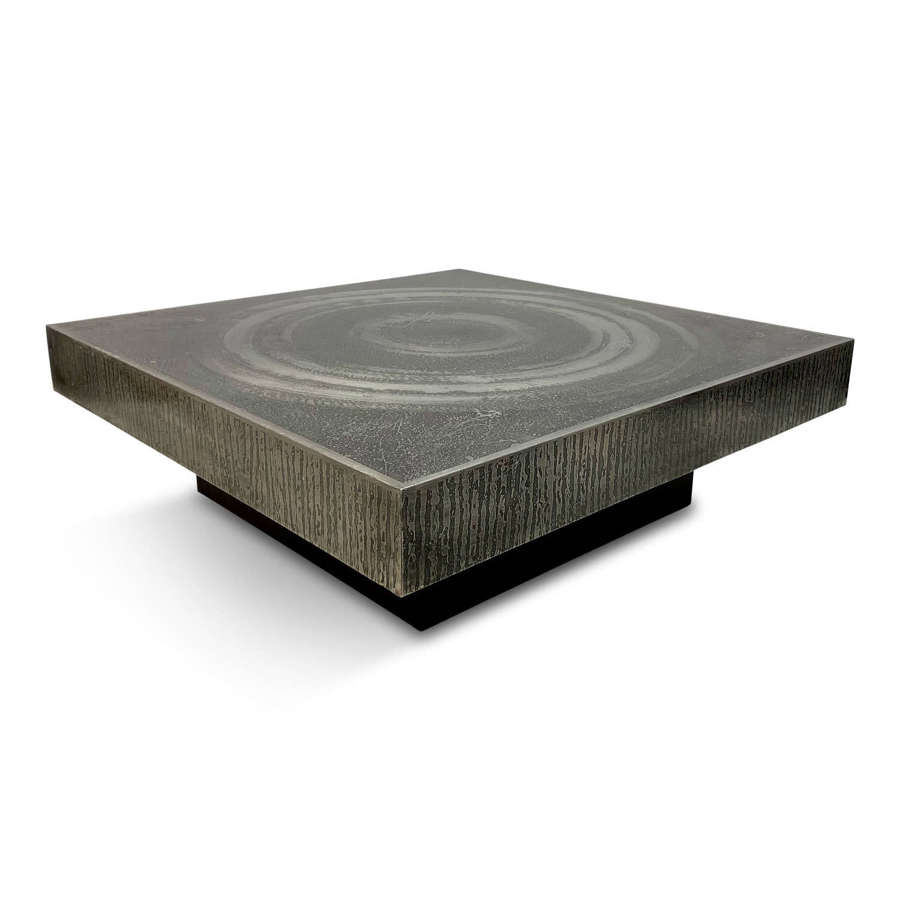 1970s Etched Aluminium Coffee Table