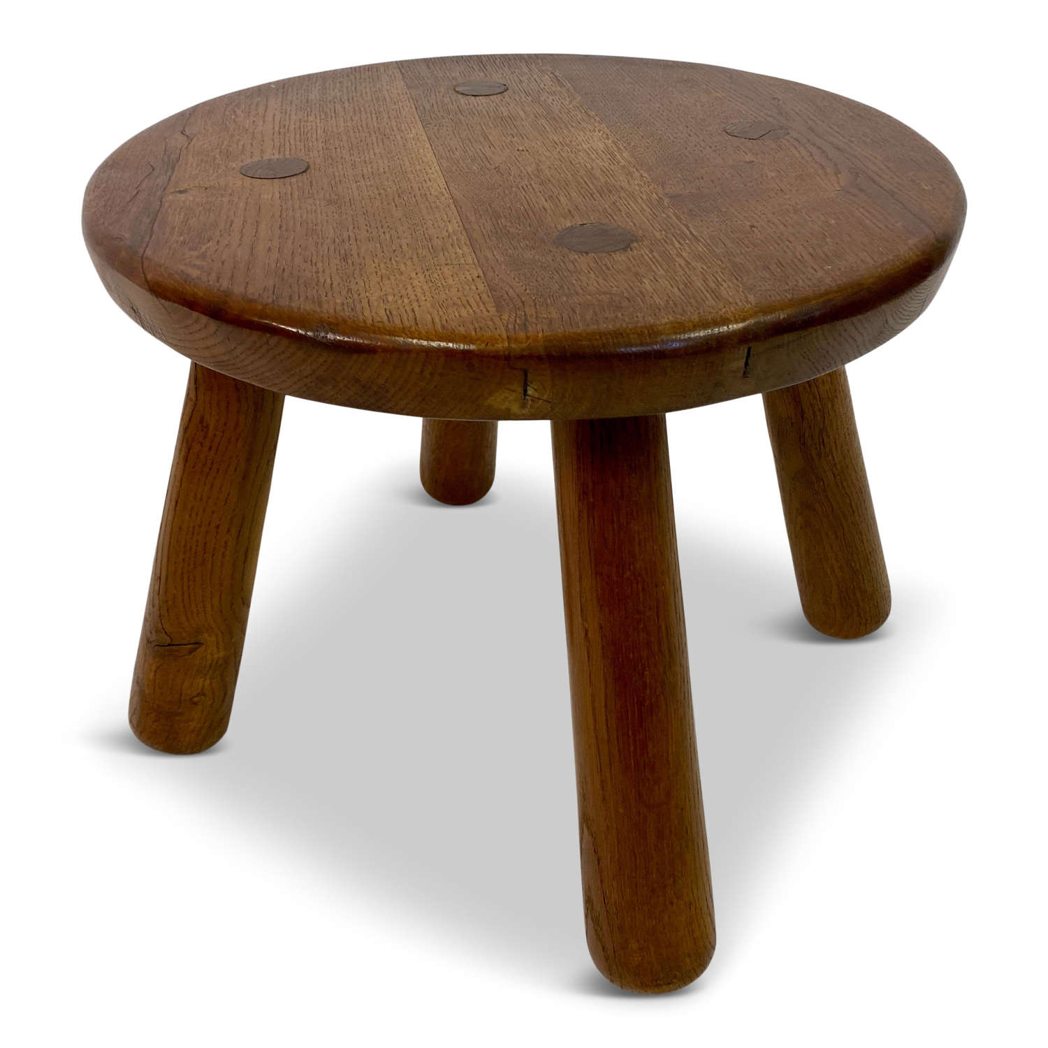 Round Oak Coffee or Side Table in the Style of Philip Arctander