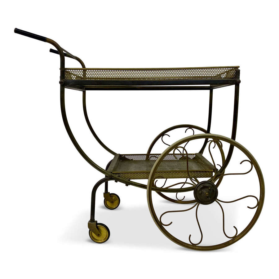 Mid Century Brass Bar Cart or Drinks Trolley by Svenskt Tenn