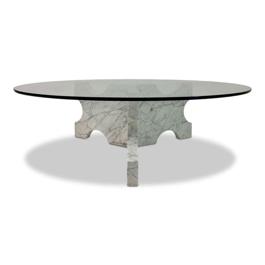 1970s Carrara Marble Coffee Table