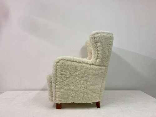 Large Danish Armchair in Lambswool