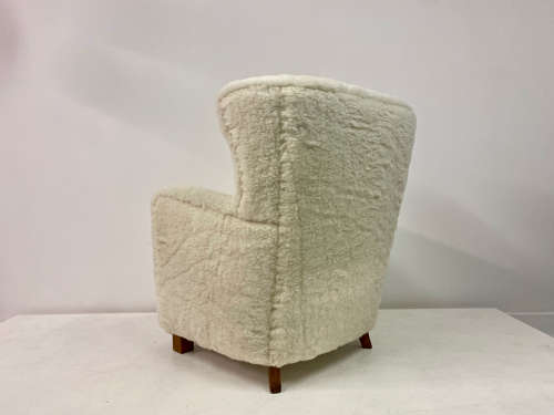 Large Danish Armchair in Lambswool