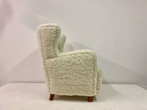 Large Danish Armchair in Lambswool