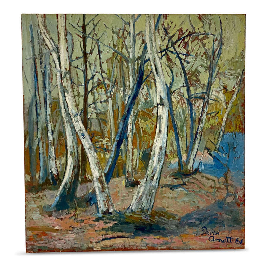 Mid Century Painting of Trees
