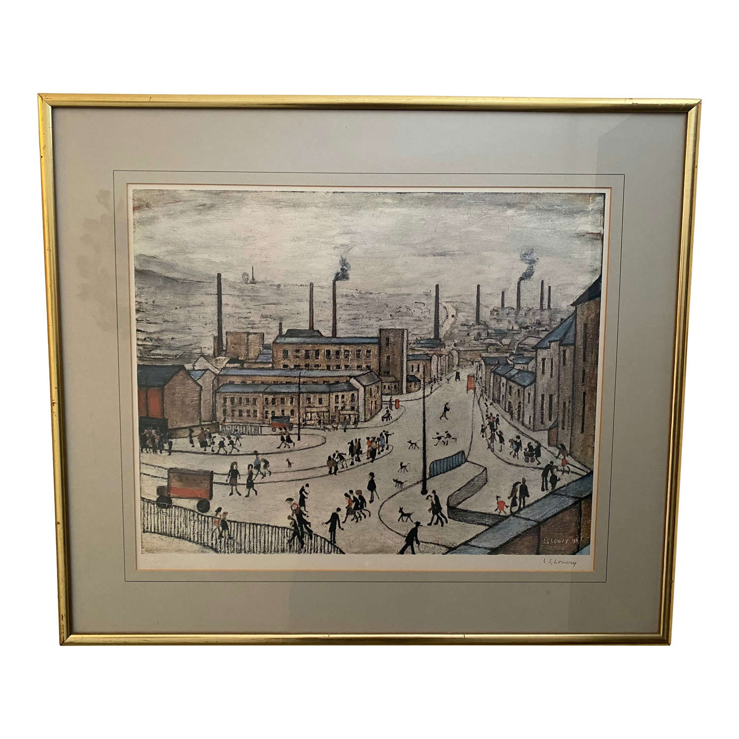 Signed Limited Edition Print, Huddersfield By L S Lowry 1973