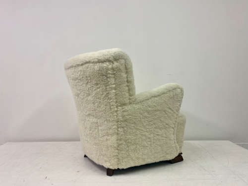 1950s Danish Armchair in Lambs Wool