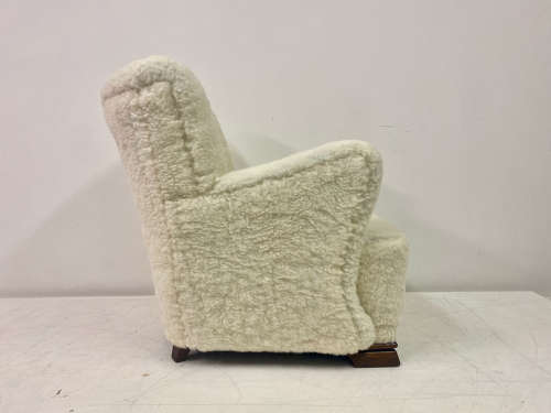 1950s Danish Armchair in Lambs Wool