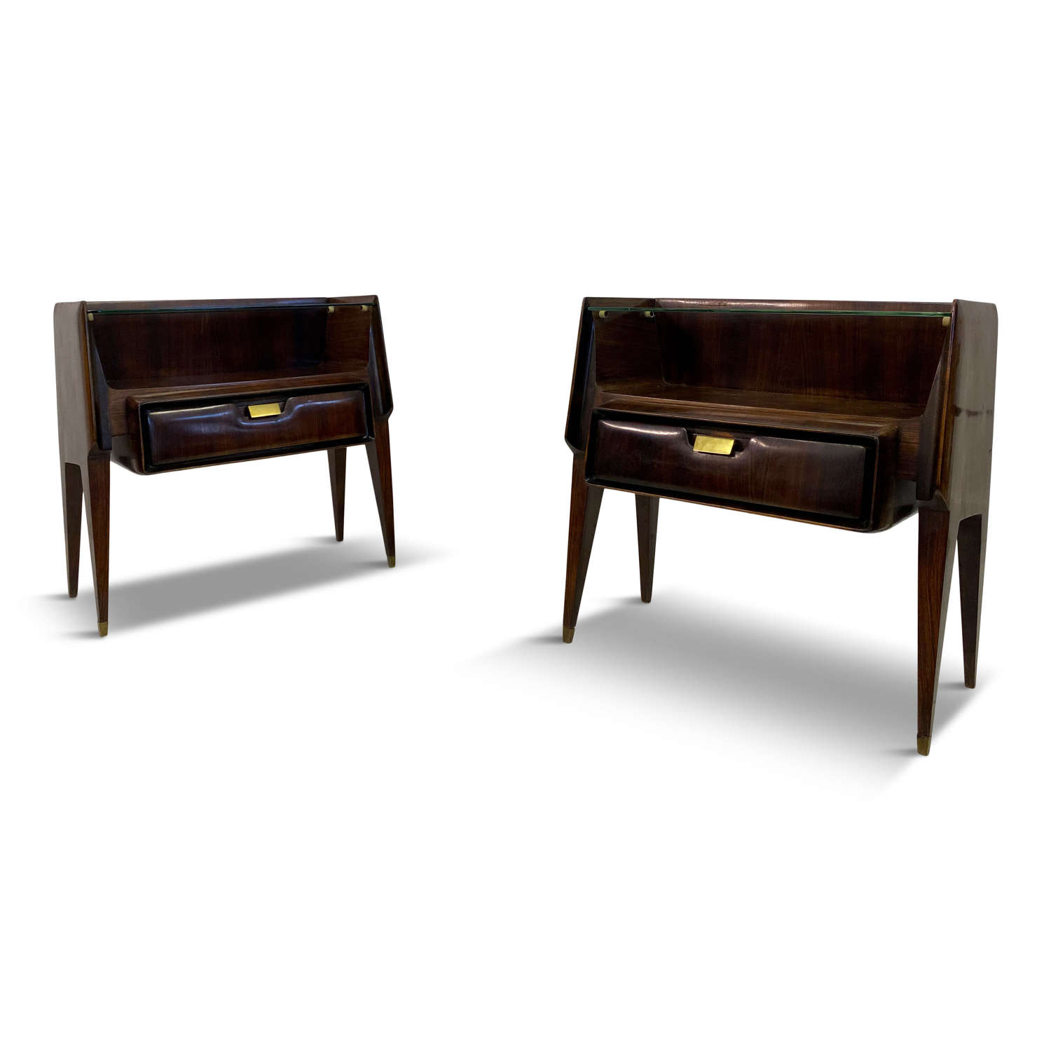 Pair of 1960s Italian Rosewood Bedside Tables