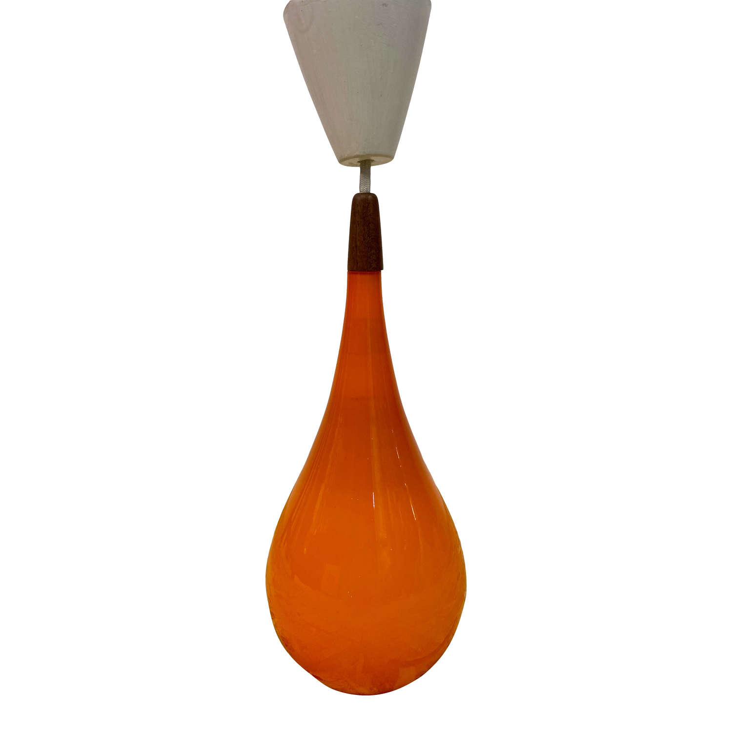 1960s Danish Orange Glass Pendant by Holmegaard