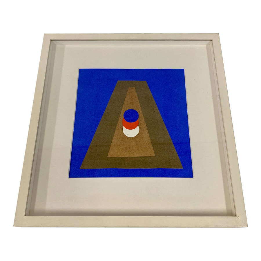 'Pyramide im Blau' Collage and Gouache by Italo Valenti