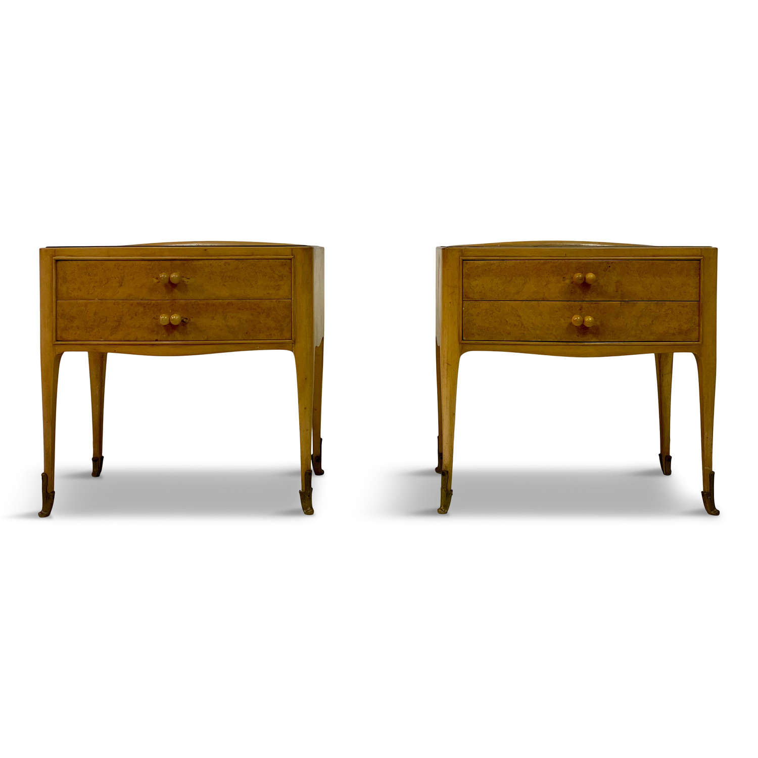Pair of 1950s Italian Bedside Tables in Maple