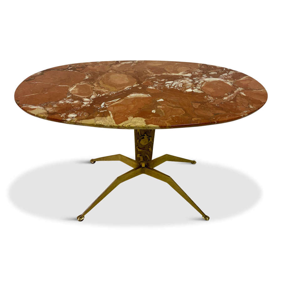 1950s Italian Marble and Brass Coffee Table