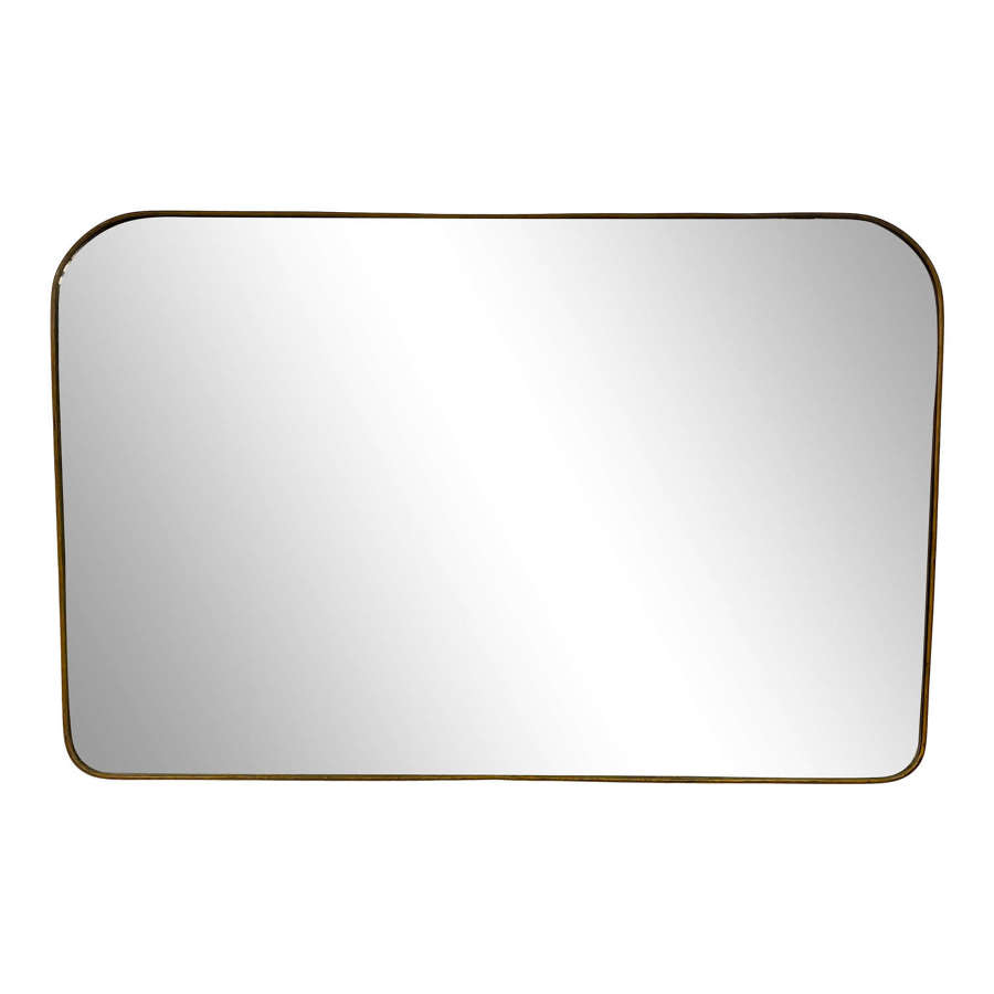 Large 1950s Italian Brass Mirror