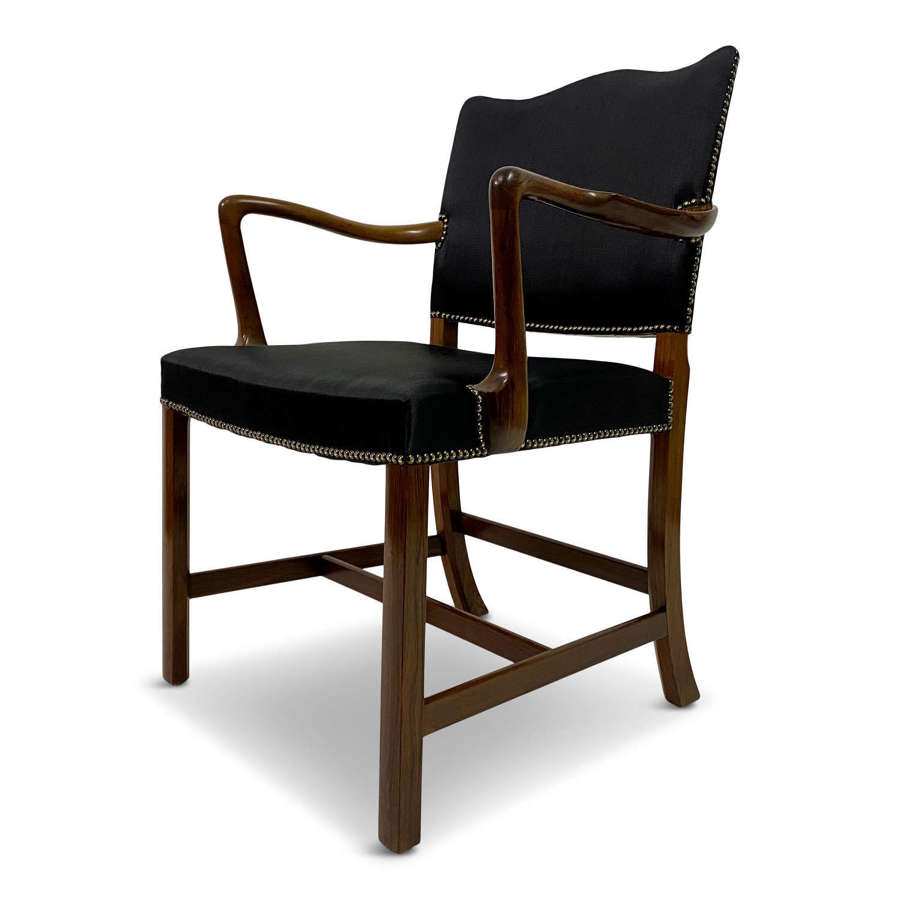 1940s Danish Rosewood Armchair or Desk Chair By Ole Wanscher