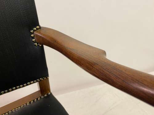 1940s Danish Rosewood Armchair or Desk Chair By Ole Wanscher