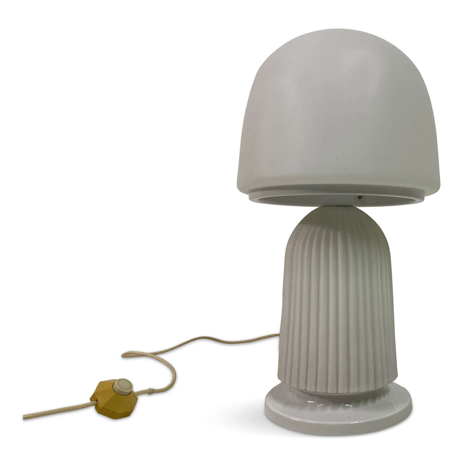 1970s Italian Ribbed Glass Mushroom Lamp