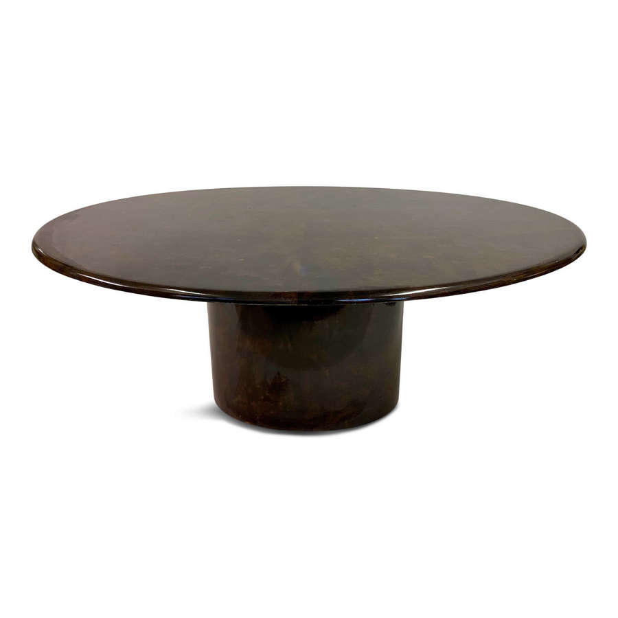 Lacquered Goatskin Oval Dining Table by Aldo Tura