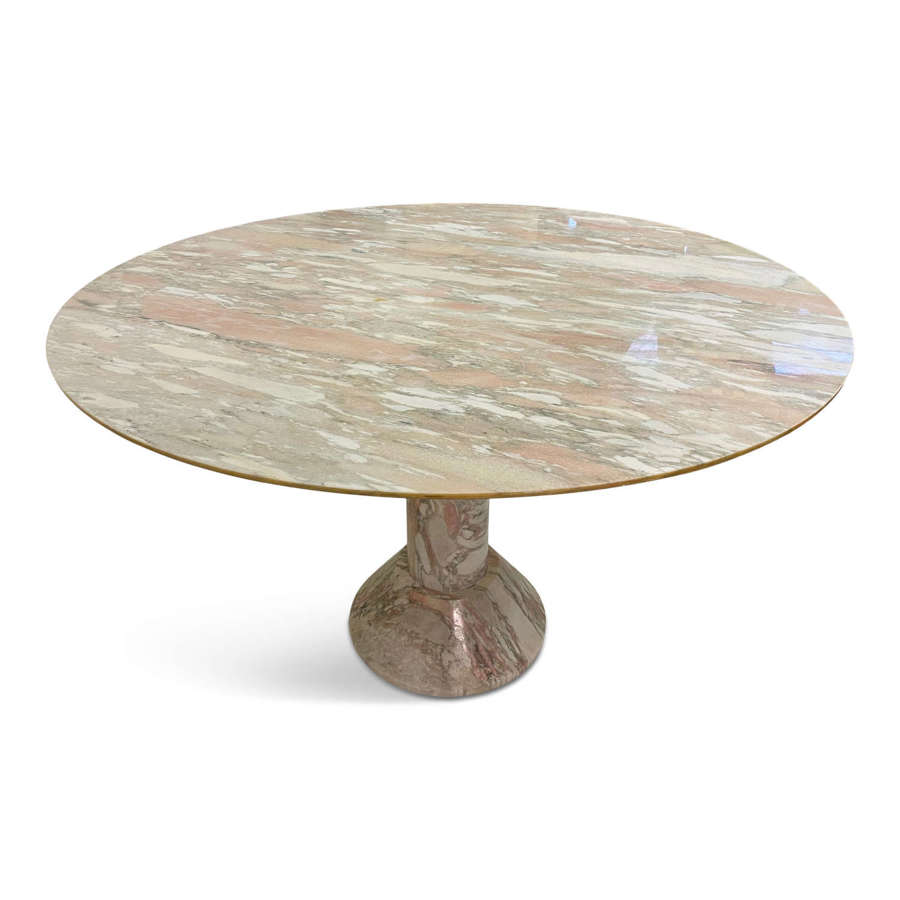 1970S Italian Pink Marble Dining Table