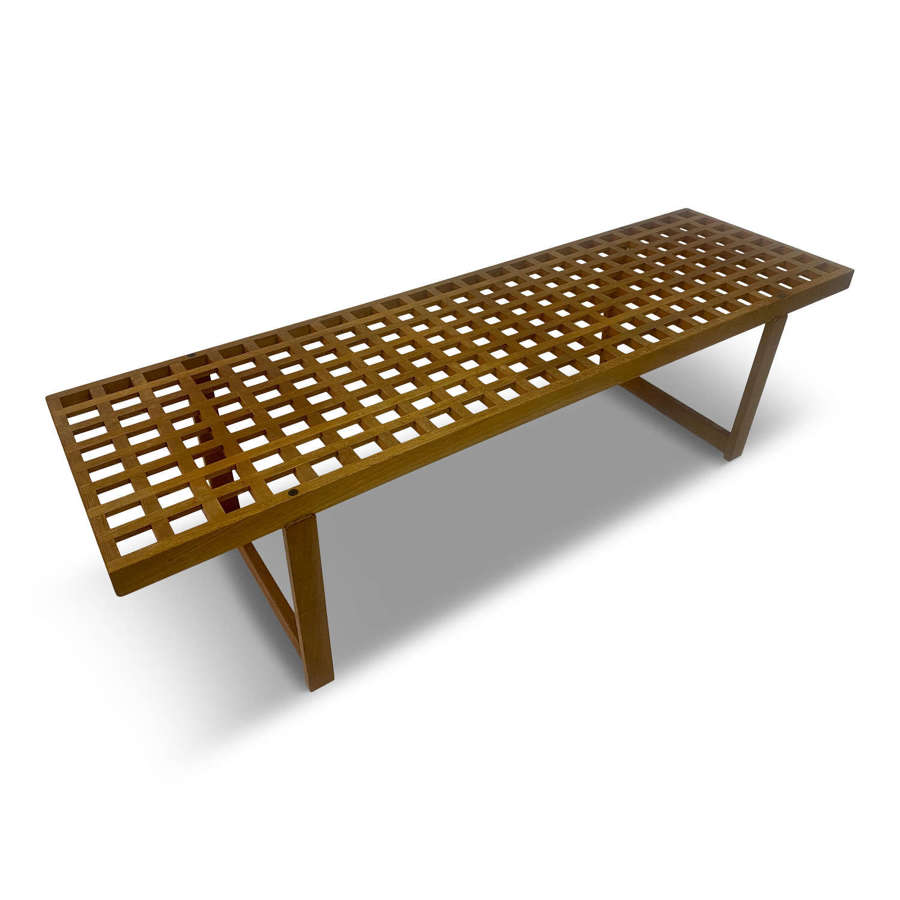 Danish Teak Lattice Bench or Coffee Table by Peter Lovig Nielsen