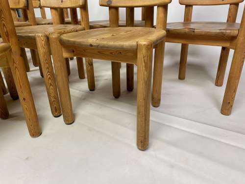 Set of Ten 1970s Pine Dining Chairs Attr. Rainer Daumiller