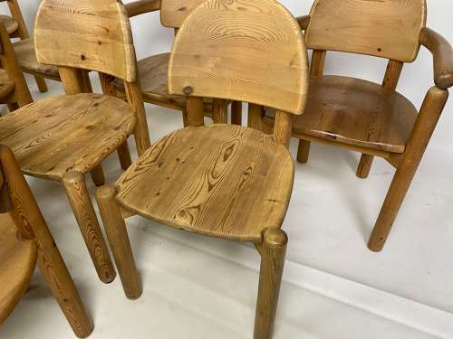 Set of Ten 1970s Pine Dining Chairs Attr. Rainer Daumiller