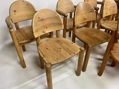 Set of Ten 1970s Pine Dining Chairs Attr. Rainer Daumiller