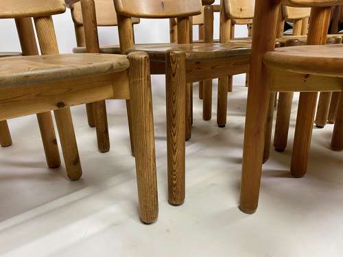 Set of Ten 1970s Pine Dining Chairs Attr. Rainer Daumiller