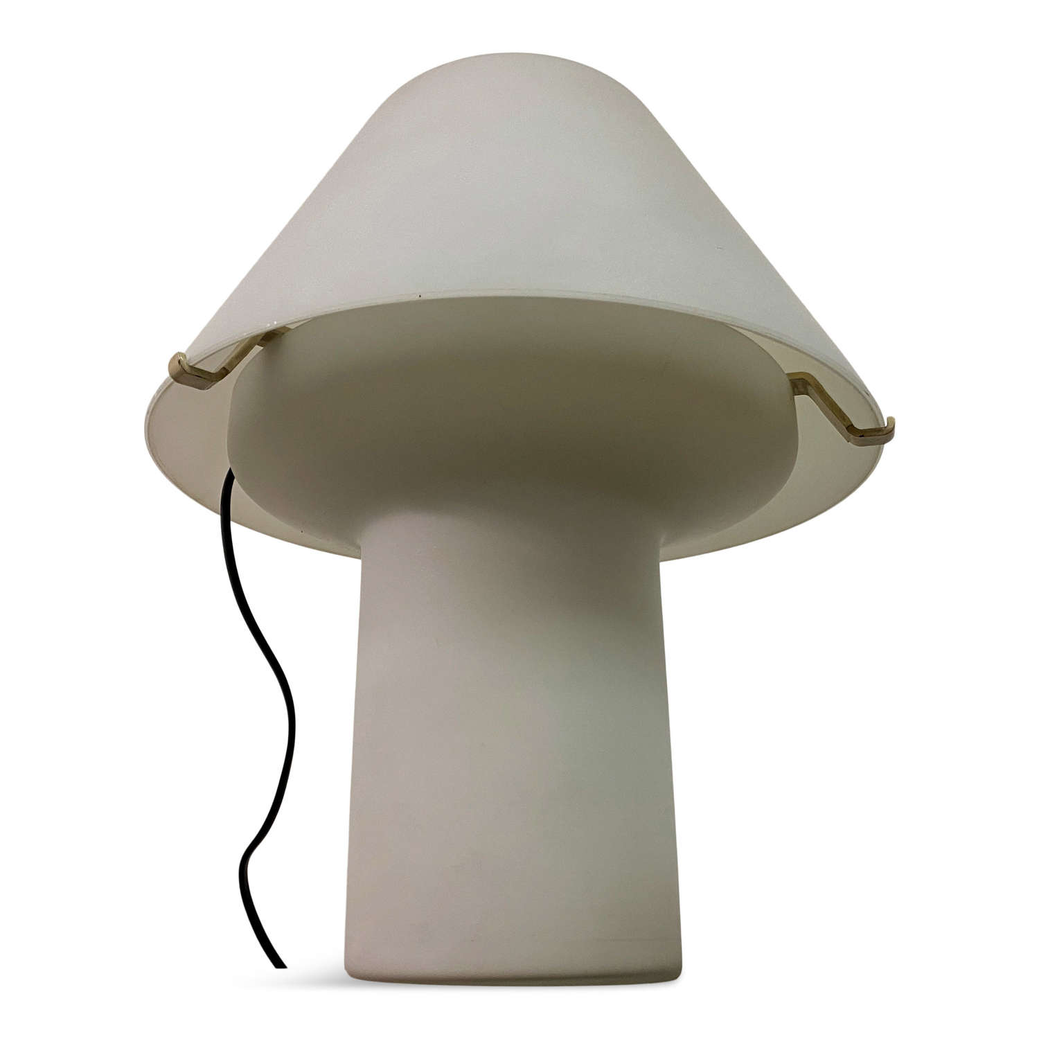 1970s Italian White Glass Table Lamp