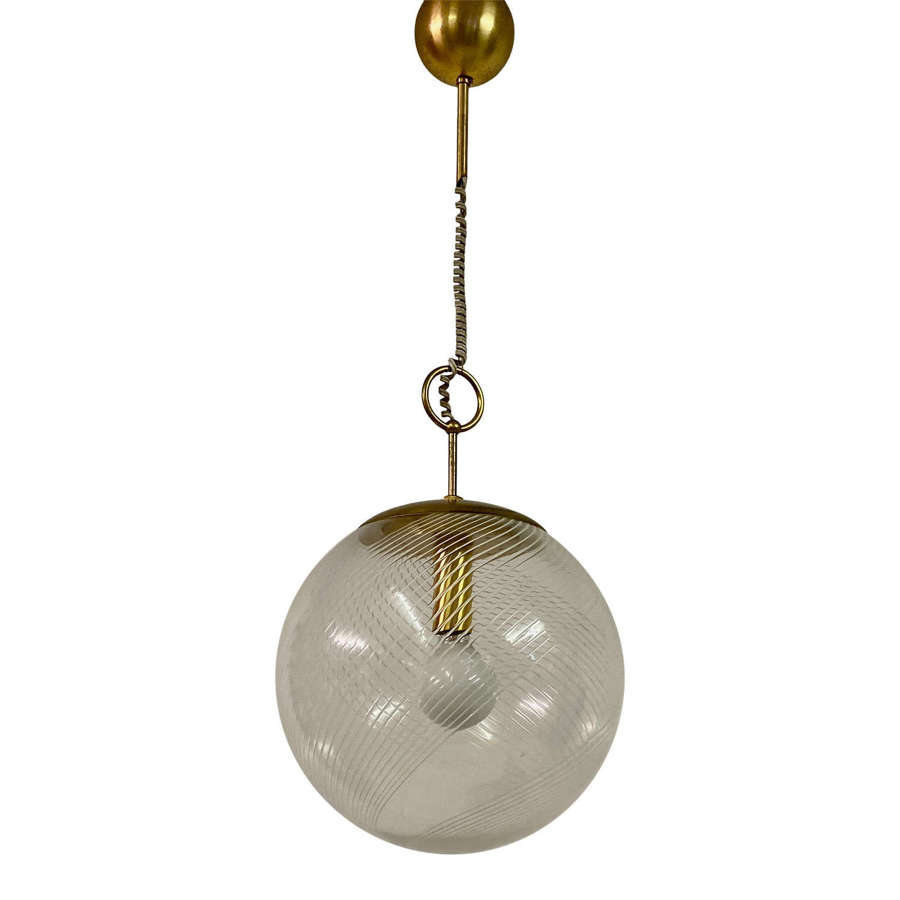 1960s Italian Murano Glass Globe Ceiling Pendant