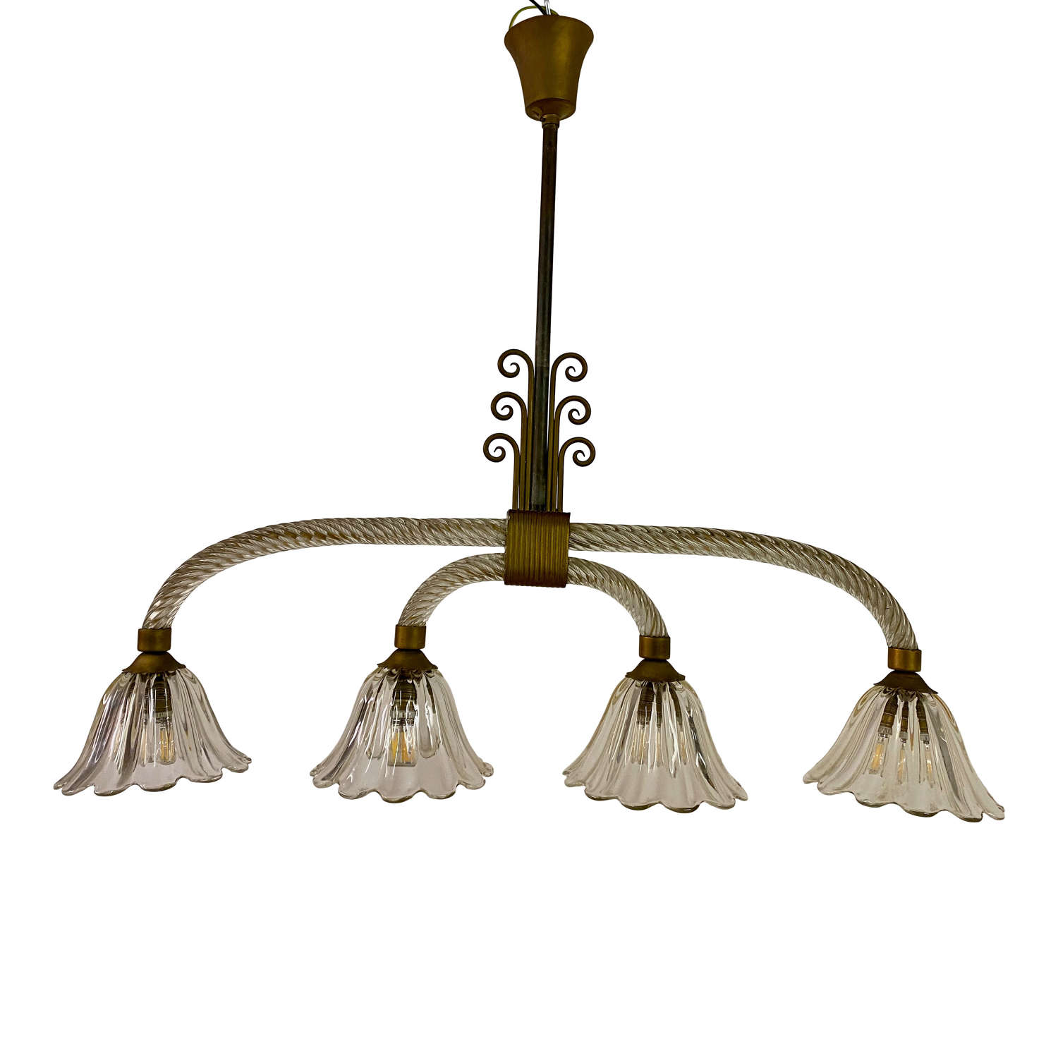 Four Light Murano Chandelier attributed to Barovier and Toso