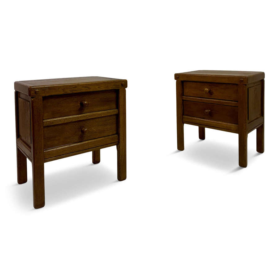 Pair of Brutalist Style Bedside Tables or Nightstands