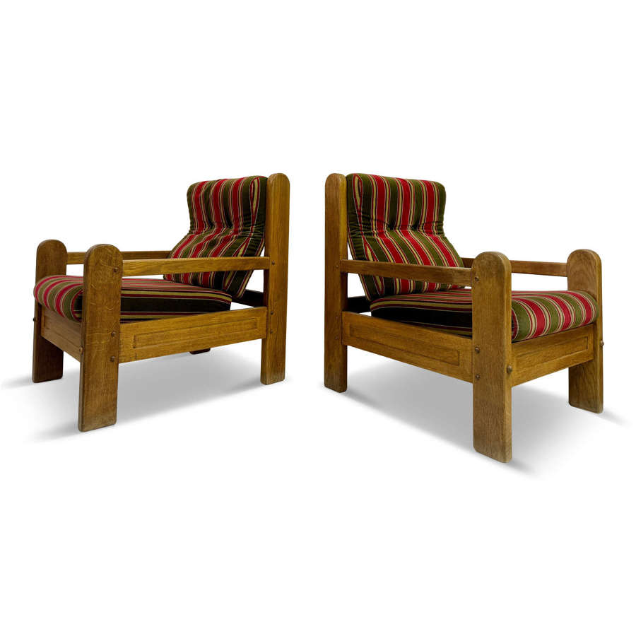 Pair of Mid-Century Chunky Armchairs