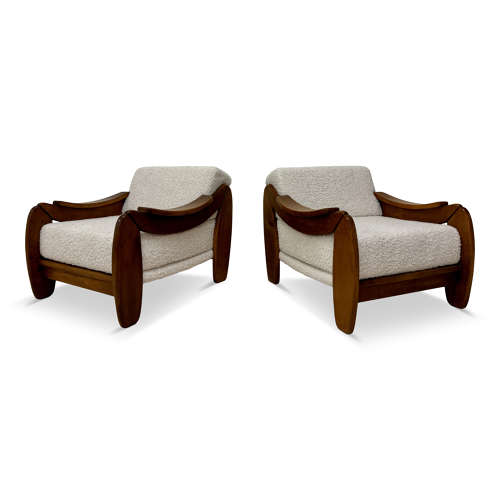 Pair of Italian Brutalist Armchairs